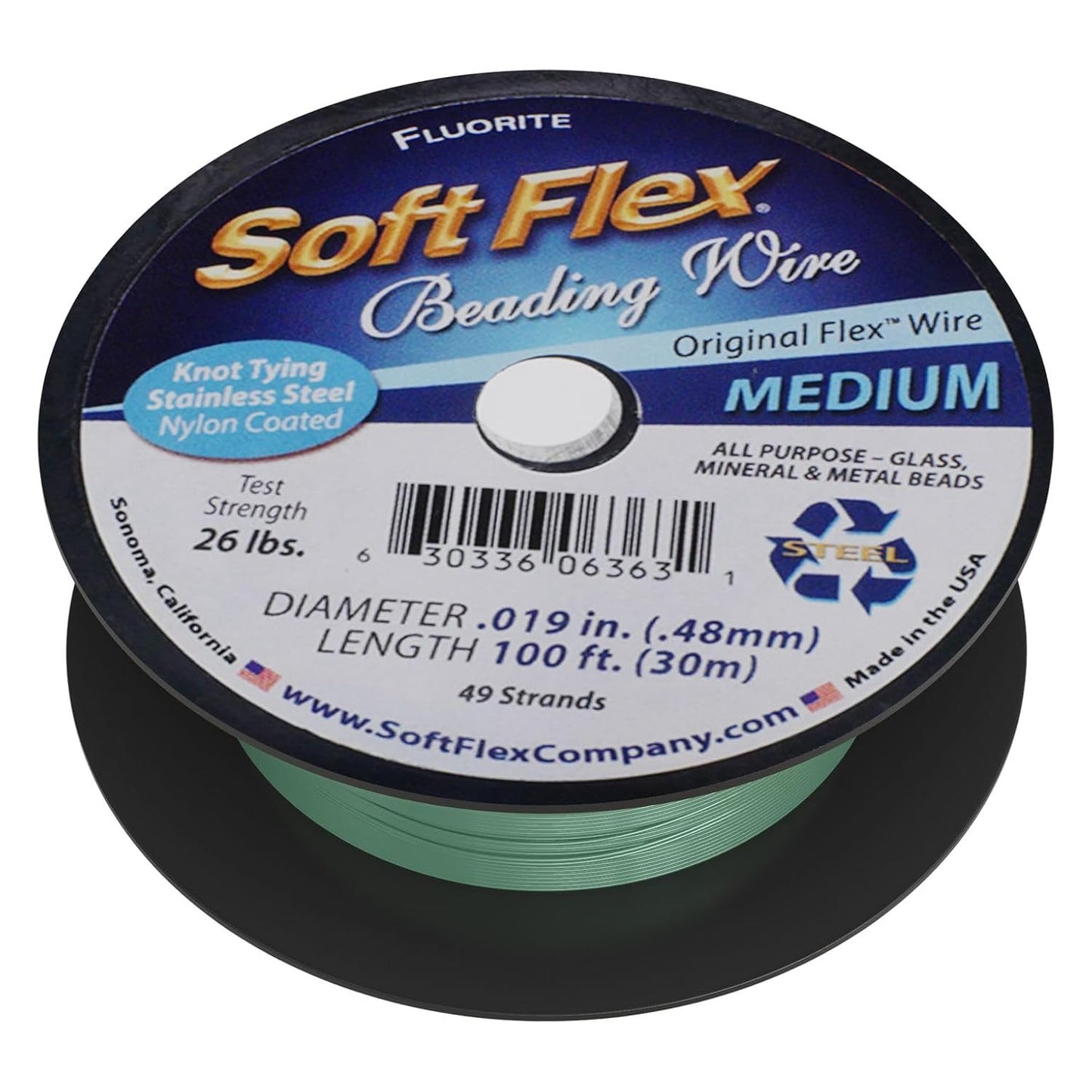 Soft Flex 49 Strand Beading Wire - Medium 0.19 Diameter - 100 Feet Nylon Design Wire