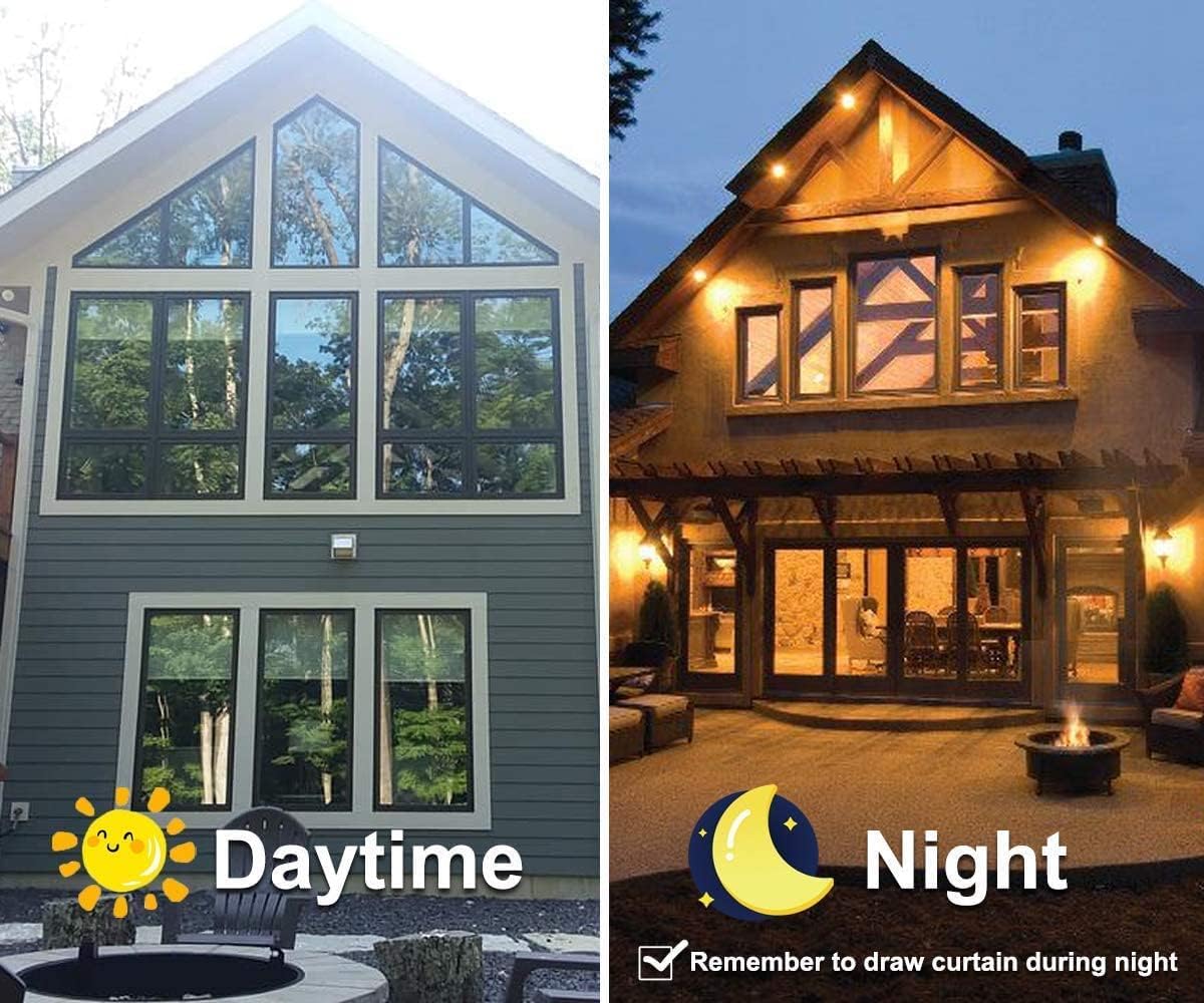 Niviy One Way Window Film Daytime Privacy Mirror Effect Reflective Window Tint for Home Self Adhesive UV Sun Blocking Heat Control Glass Door Films 41.2 x 157.4 inches Silver