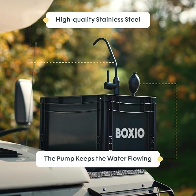 BOXIO - Portable Sink - Compact Mobile Sink for Camping, Garden, Outdoor Events, Worksite, RV, Indoor