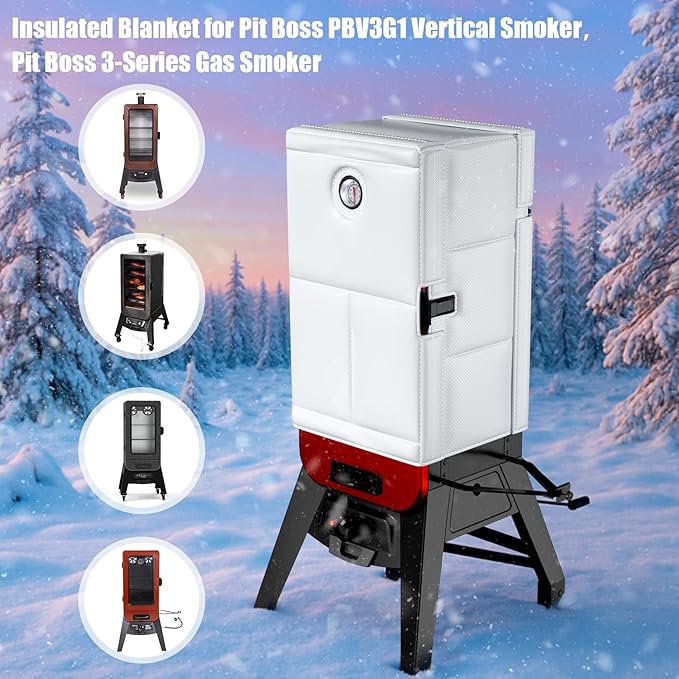 Grill Thermal Insulated Blanket for Pit Boss 3-Series Gas Vertical Smoker, for PitBoss PBV3G1 Insulation Blanket for Pit Boss PBV3A1 10947 Smoker Accessories
