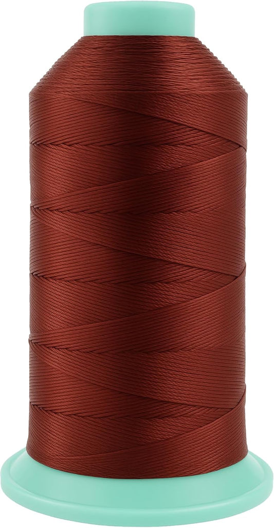 Mandala Crafts Size 207 630D T210 Bonded Nylon Thread Copper Brown Heavy Duty Sewing Threads - 800 YDs Tex 210 Thread for Leather, Jeans, Weaving, Outdoor Marine Upholstery Threads