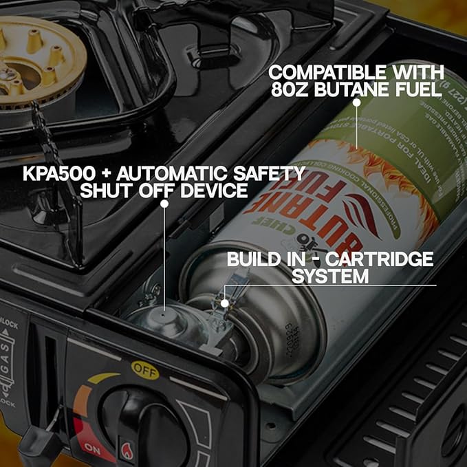 JoChef Butane Camping Stove - 9,500 BTU Portable Gas Stove
