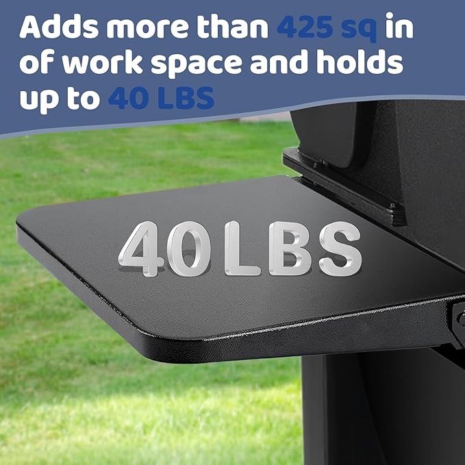 Folding Side Shelf for Weber Searwood 600 / XL 600 16” Grill Side Table Storage Pellet Smoker Replacement Parts 3400140 Heavy Duty Steel Grill Accessories for Weber