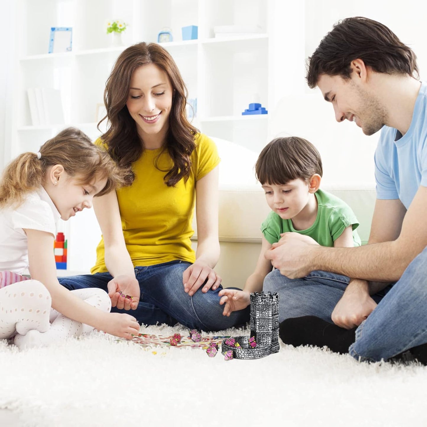 Castle DND Dice Tower, Wall Carving Dice Rolling Tower for Role Playing Game | Easy Roller Perfect for Board Game, D&D and RPG (Ancient Silver)