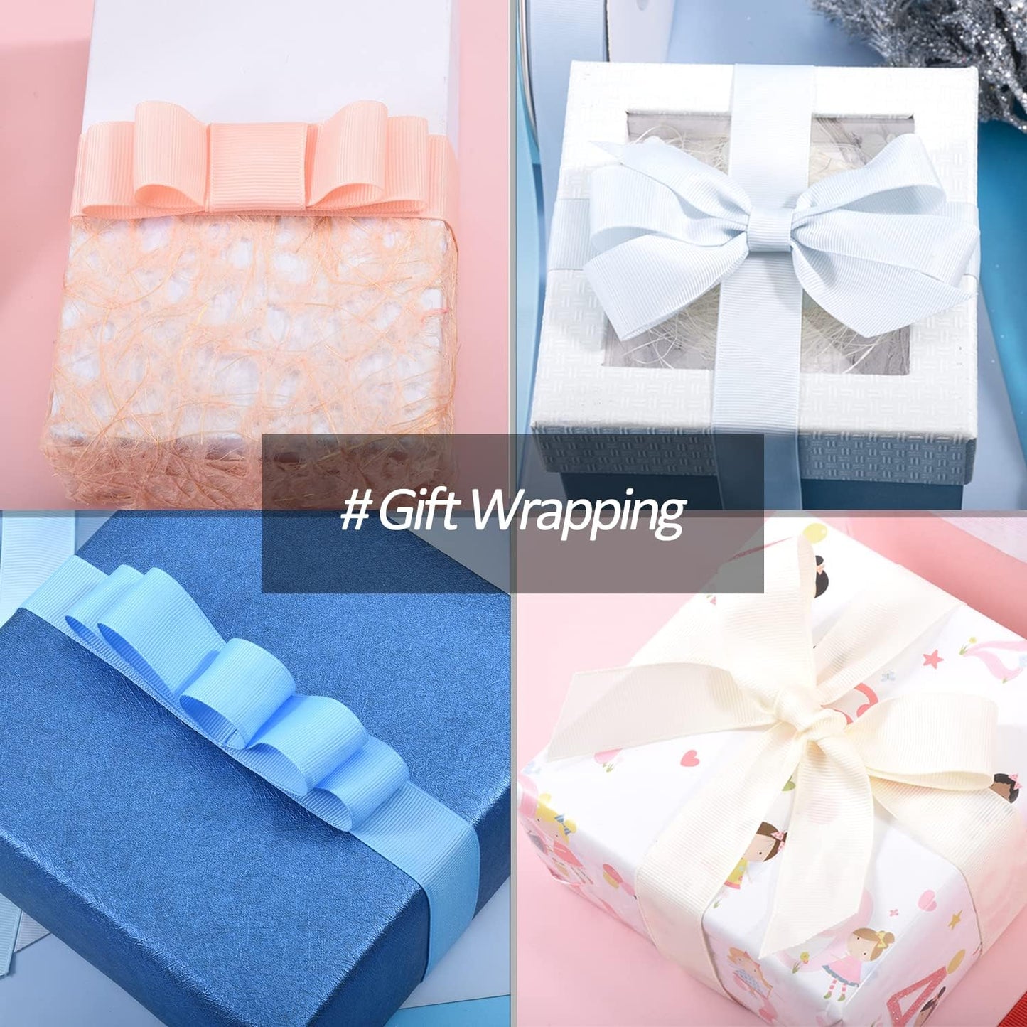 5/8" X 100 Yards Purple Grosgrain Ribbon, Premium Grosgrain Ribbon for Sewing, Gift Wrapping, Bow Making, Wedding Decor, Wrapping and More (Purple)