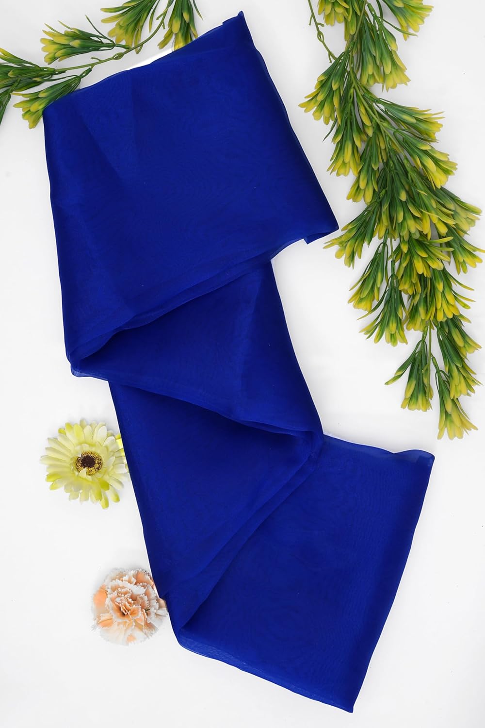 Organza Fabric 10 Yard Bridal Solid Sheer Bolt for Home Décor, Table Décor, Bridal, Fashion, Crafts, Decorations Silky Shiny Organza 44" - (10 Yard, Royal Blue)