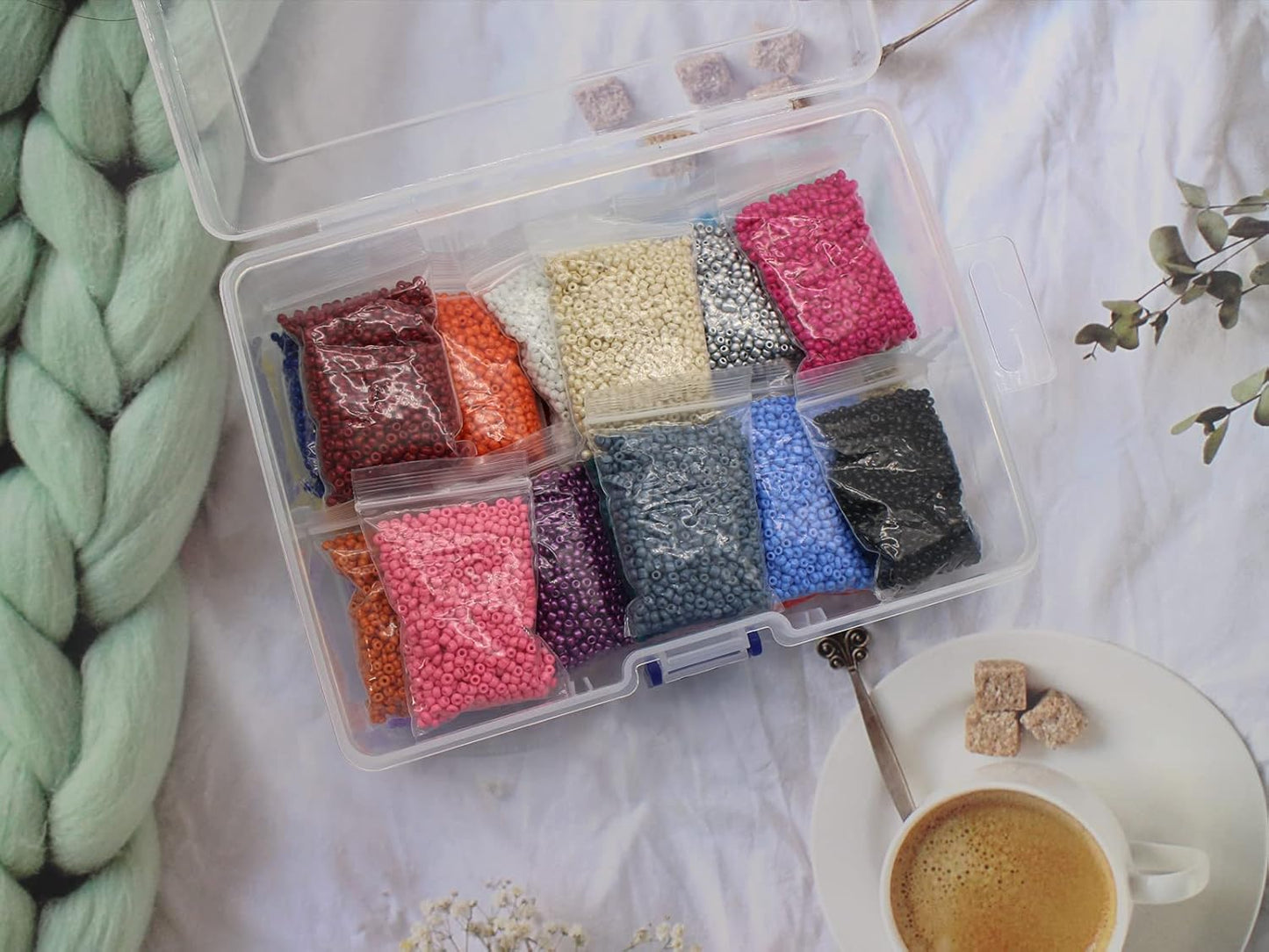 6-Piece Clear Plastic Storage Box with Snap-Tight Latch - Organizer Container for Pencils, Puzzles, Small Toys, Jewelry Making & Sewing Crafts (Small Size)