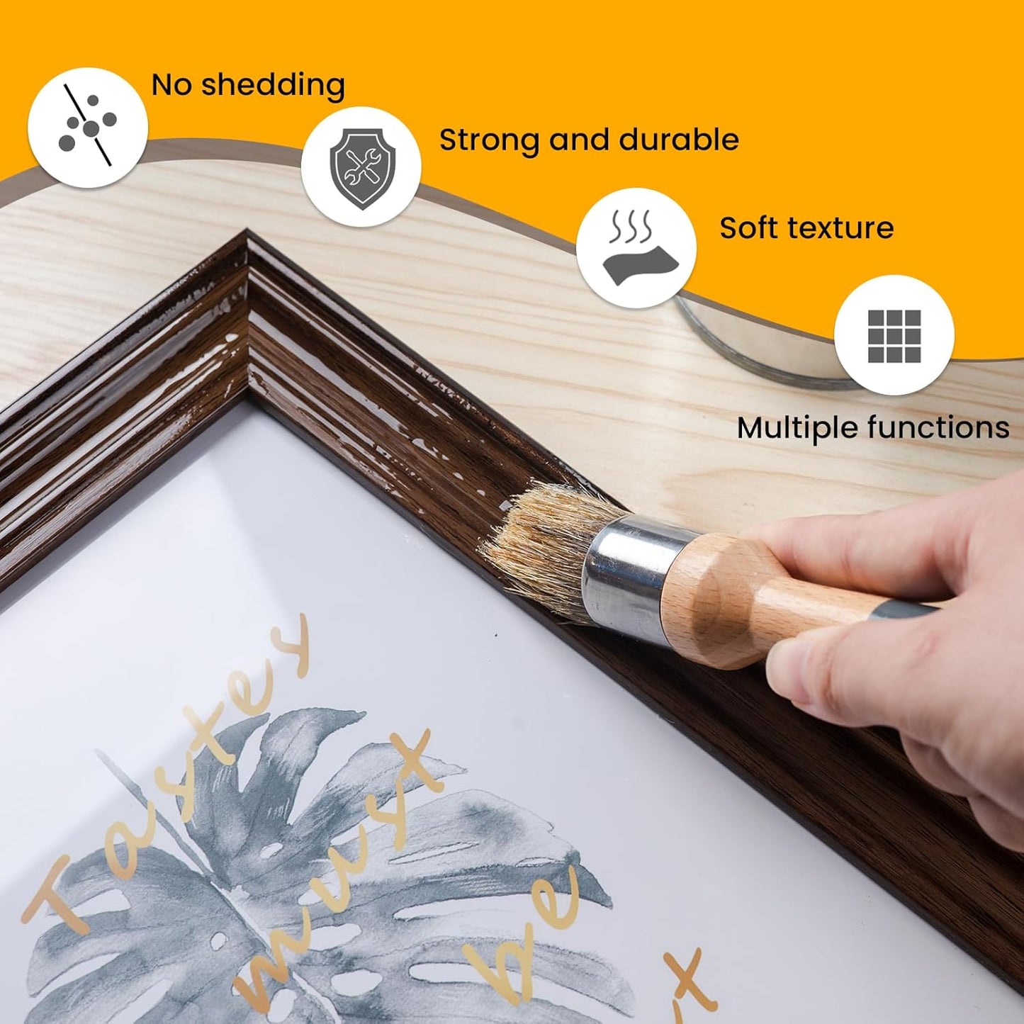 Chalk Paint Brush, 2 Pack Wax Brushes and Chalk Paint for Furniture DIY Art Crafts, Natural Bristle Round Oval Brush for All Painting and Waxing