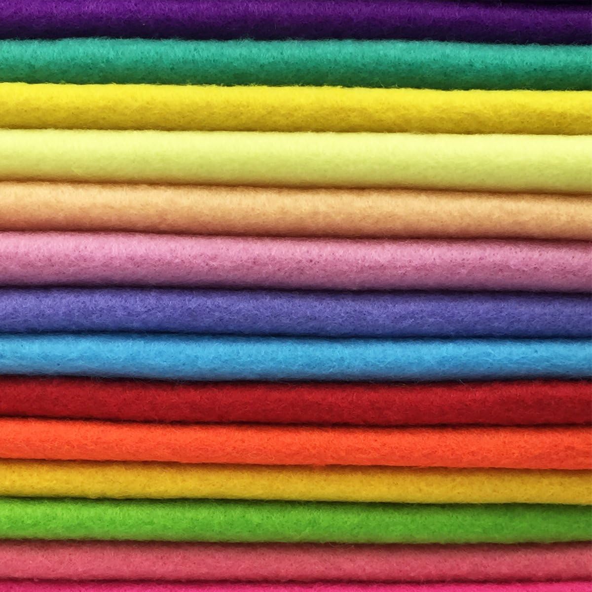flic-flac 28pcs 12 x 8 inches (30cmx20cm) 1.4mm Thick Soft Felt Fabric Sheet Assorted Color Felt Pack DIY Craft Sewing Squares Nonwoven Patchwork