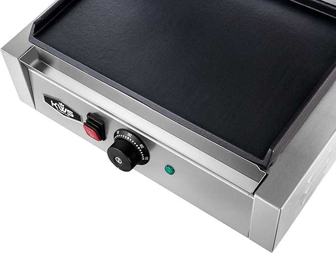 KWS FM-17 1700W Electric Panini Press Maker with Smooth Top & Bottom Plates Sandwich Toasting Grill – 13.5″ X 9.25″ Cooking Surface