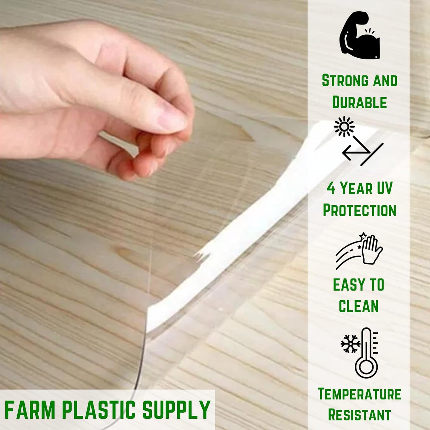 Farm Plastic Supply - Clear Vinyl Sheeting - 15 Mil - (4'6" x 75') - Vinyl Plastic Sheeting, Clear Sheet for Storm Windows, Covering, Protection, Tablecloth Protector