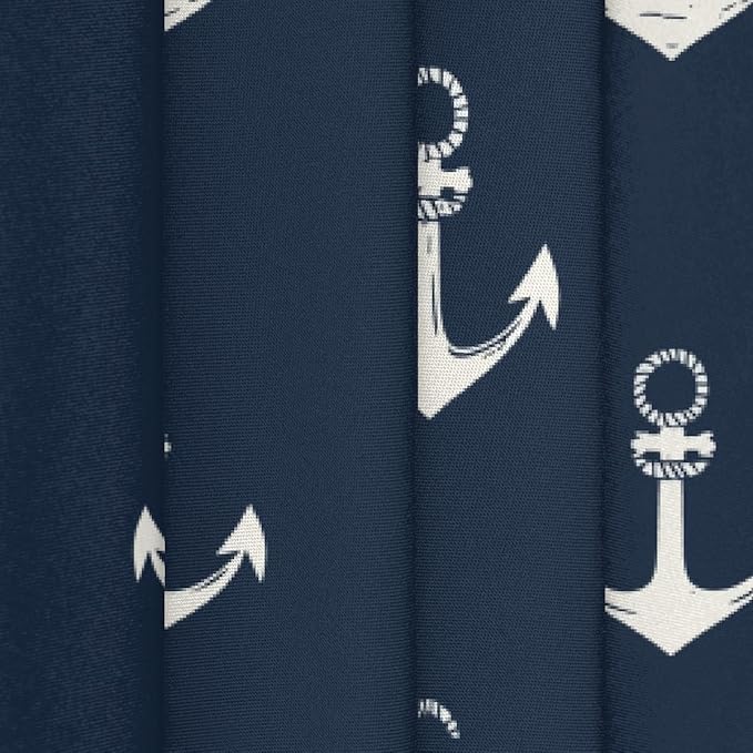 Round Tablecloth Waterproof Table Cloth for Kitchen Dinning Wedding Party Tabletop Decor,Nautical Anchor On Navy Blue Table Cover with Lace Trim,60 Inch