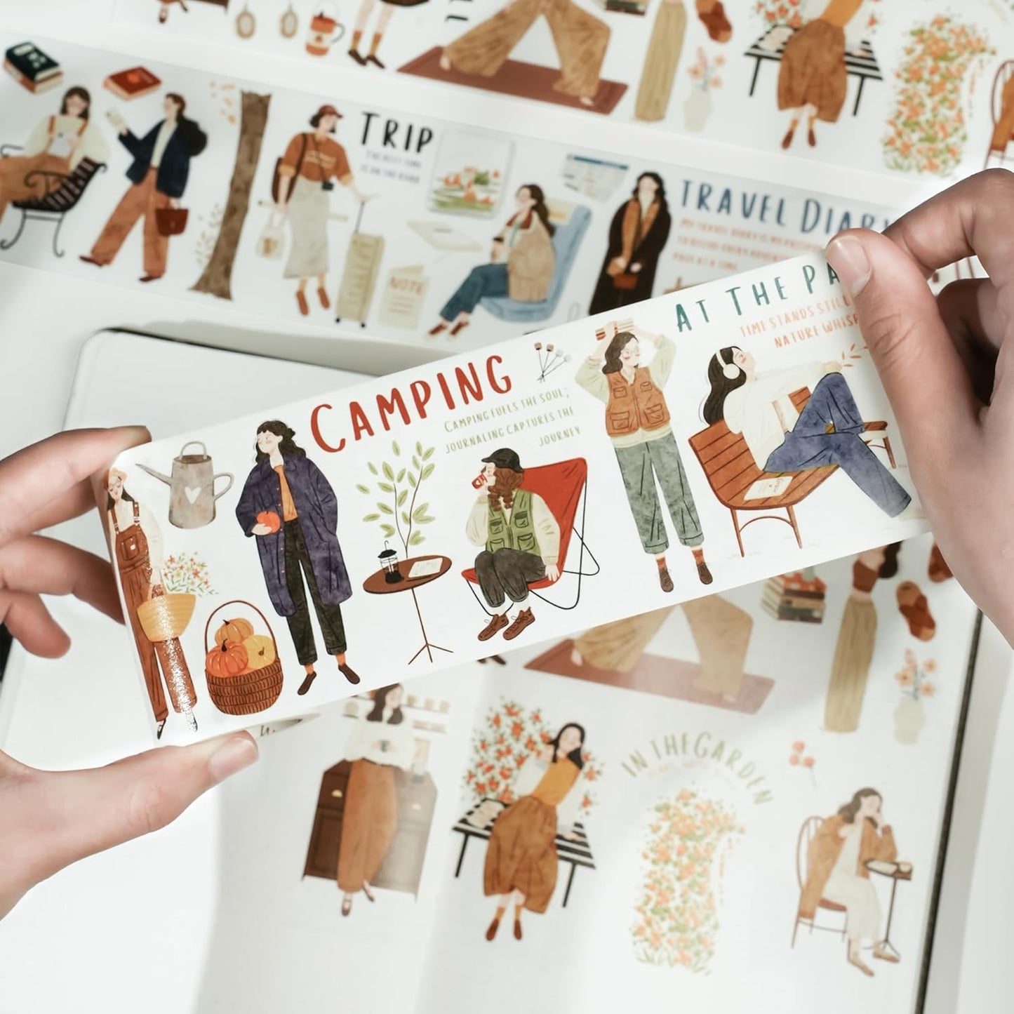 WT Pre-Cut Planner's Day 2 Washi Tape, Single Roll, Original Designs, Decorative Masking Tape for Journals, Planners, Scrapbooking, DIY Paper Projects