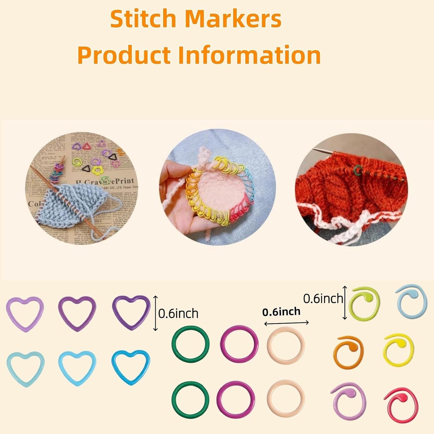 50Pcs Spiral Stitch Markers for Crocheting,Split Ring Stitch Markers with Box Metal Stitch Markers for Knitting Sewing DIY Handmade Crafts