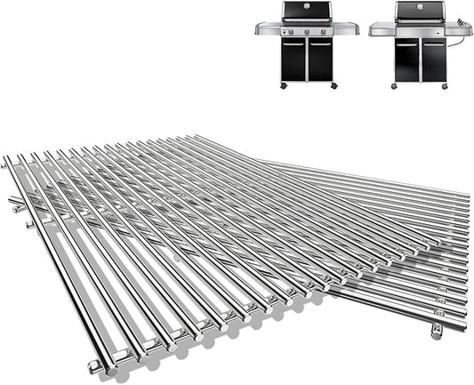 Grill Parts for Weber Genesis 300 Series, 19.5" Grill Grates for Weber Genesis E-310, E-320, E-330, 304 Stainless Steel Replacement Parts for Weber Genesis 7528 7524