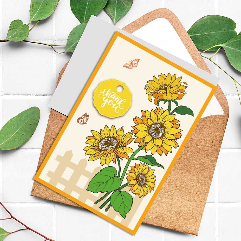ORIGACH Realistic Sunflower Stamps and Dies and Layering Coloring Stencil Set, Silicone Stamps Metal Die Cut and Flower Stencil Template for Card Making Scrapbooking DIY Crafting