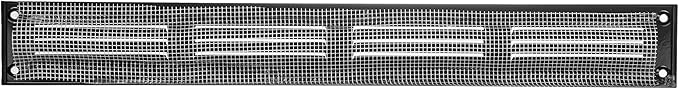 Repa Market Air Vent Cover 16x2 Inch (Outer Dimensions) Black Galvanized Steel Louvered Grill Cover with Mesh Screen/Wall or Ceiling Vent/HVAC Register for Indoor and Outdoor Ventilation