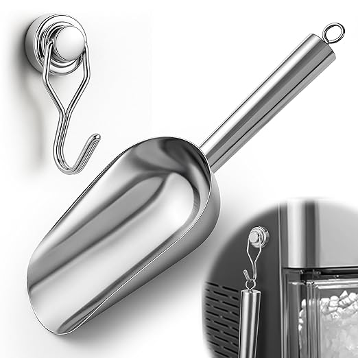Juome Stainless Steel Ice Scoop with Magnetic Holder for Ge Profile Opal 2.0 Nugget Ice Maker, Ice Scoop for Freezer for GE Profile Opal Ice Maker Machine