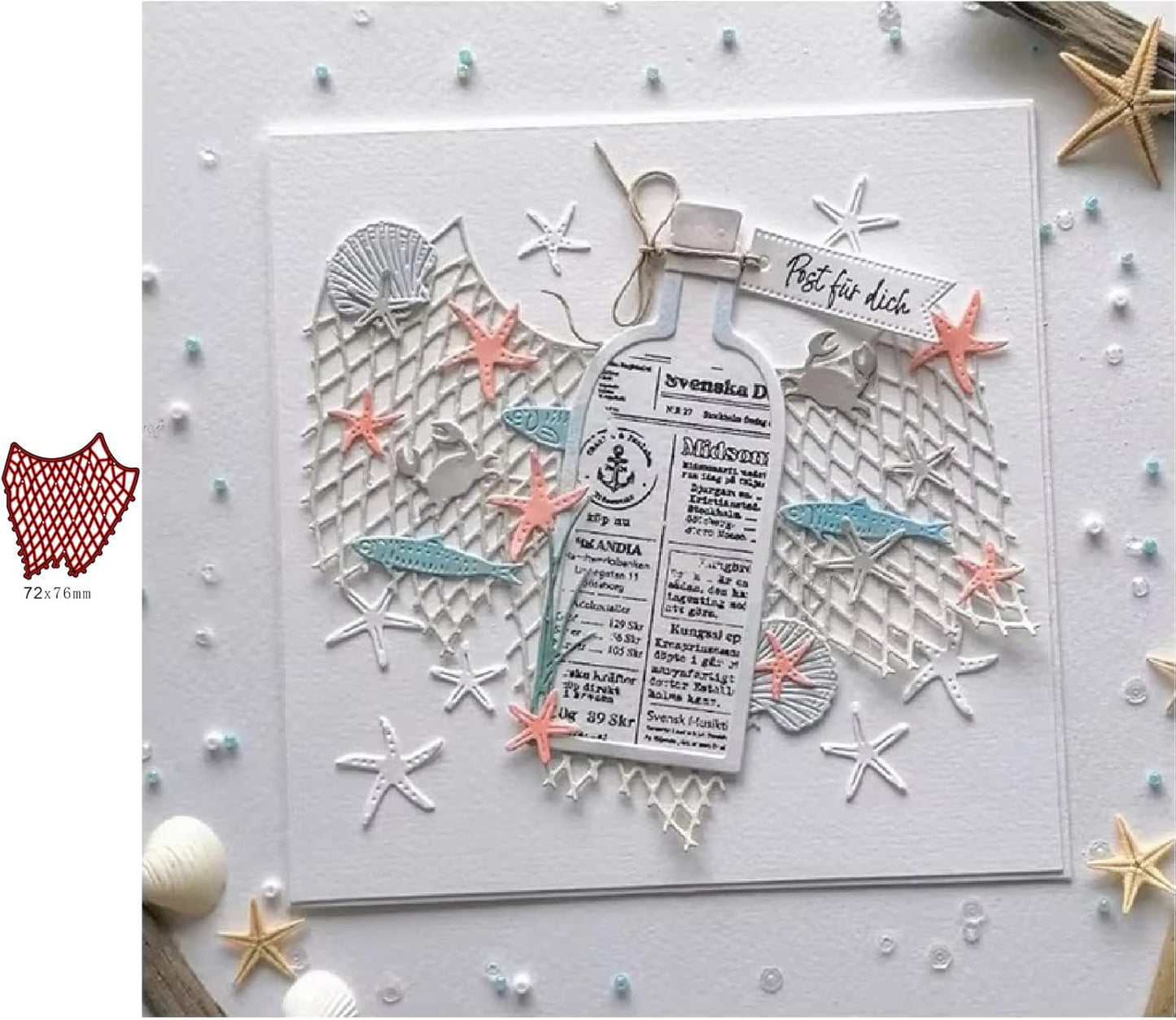 Lapoo Flowers Metal Cutting Die for Scrapbooking - Durable, Cut Stencils for DIY Scrapbook Photo Album Decorative Paper Card, Card Making Supplies, Embossing (Fishing Net 3 x 2.7 in)