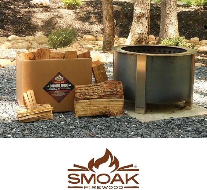Smoak Firewood 12inch Length Premium Cooking Wood & Firewood Logs - Used for Grills, Smokers, Pizza ovens, stoves, firepits or fireplaces - USDA Certified Kiln Dried (RED Oak 12in pieces (45-50lbs))