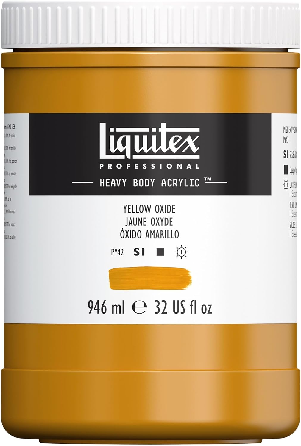 Liquitex Professional Heavy Body Acrylic Paint, 32-oz (946ml) Pot, Yellow Oxide