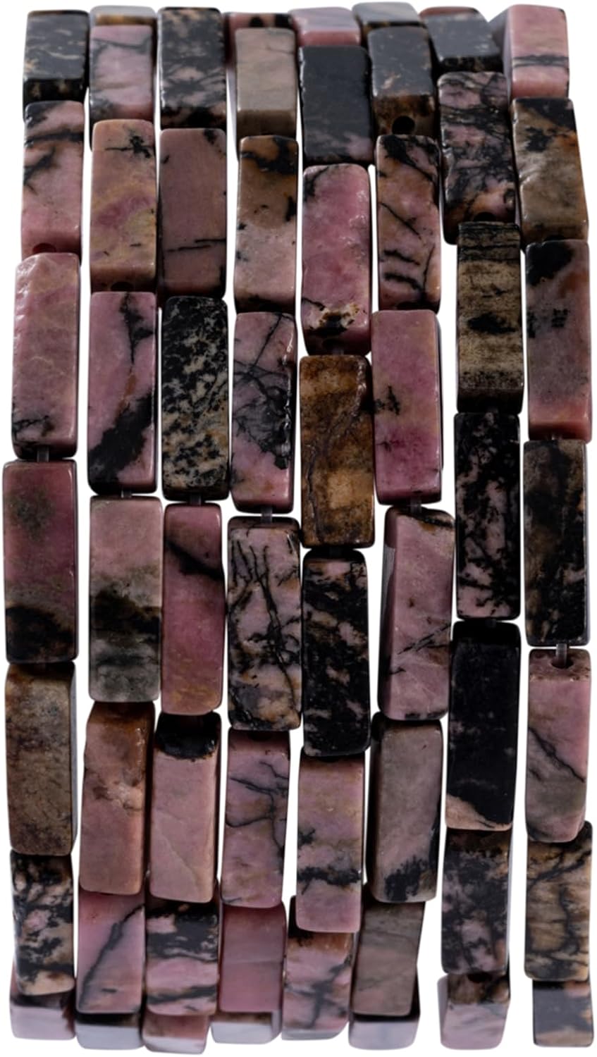 Natural Rhodochrosite Rectangle Tube Beads 4x13mm 38cm/str Loose Semi Gemstone Stone Beads for Making Bracelets Necklace Earrings