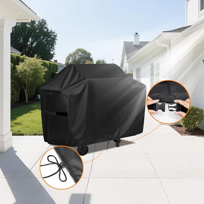 Charcoal Grills Cover for Nexgrill 3-Burner Propane Gas Grill, Waterproof Outdoor Grill Cover BBQ Grill Cover Barbeque Grill Cover (Cover Only) - 47" L×23" W×40" H, Black