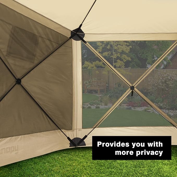 MASTERCANOPY Wind Screen Side Panel with Window for 12x12 Escape Screen Shelter Canopy Tent - Weatherproof, UV Resistant Sun Shade Attachment Accessory (Beige, 1 Pack)