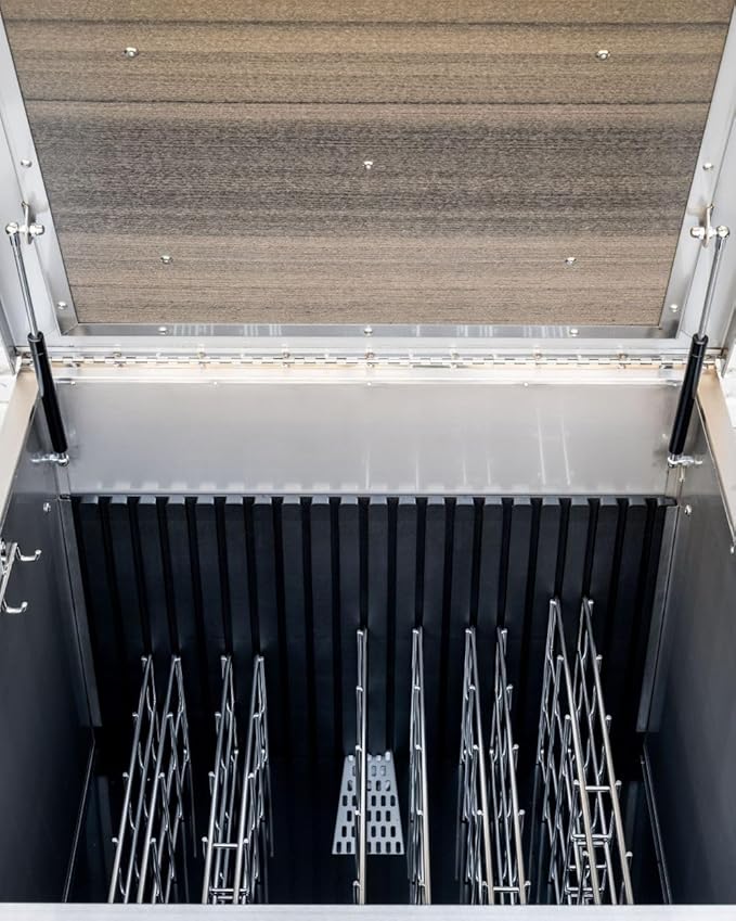 Grill Accessory Storage System, Mobile Prep Station & Serving Cart | Fits Accessories Up to 24" | Wildly Configurable | Works with All Grills and Accessories. (Coastal Gray)