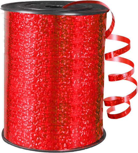 500 Yard Red Curling Ribbon, 3/16" Christmas Shiny Curly Ribbons for Crafts Gift Wrapping Supplies, Balloon String Ribbon, Gift Ribbons for Valentine's Day Birthday Wedding Party Decorations