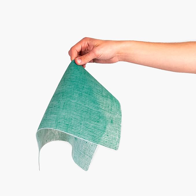 modern-twist 14 x 16 Silicone Placemat, BPA, PVC-Free Table Mat, Dishwasher Safe, Linen Print in Pine, Pack of 1