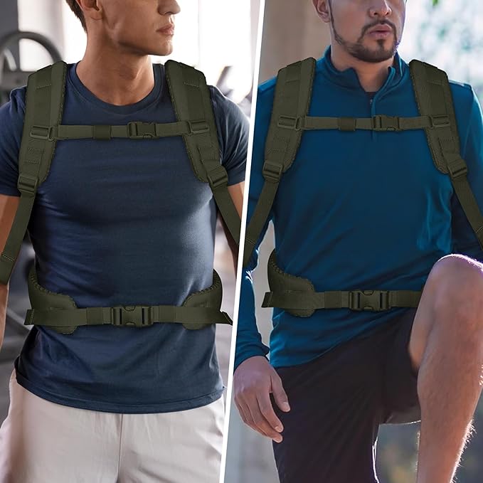 PETAC GEAR Upgraded Weighted Backpack Rucking Backpack for Weight Plates/Honeycomb Breathable fabric/Belt support/Back support platform (max 15lbs capacity) (RG)