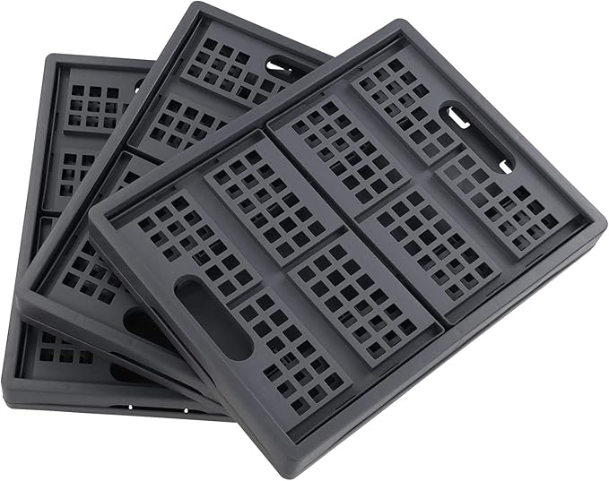 15 Liter Collapsible Crates, Plastic Folding Basket Bins Set of 3