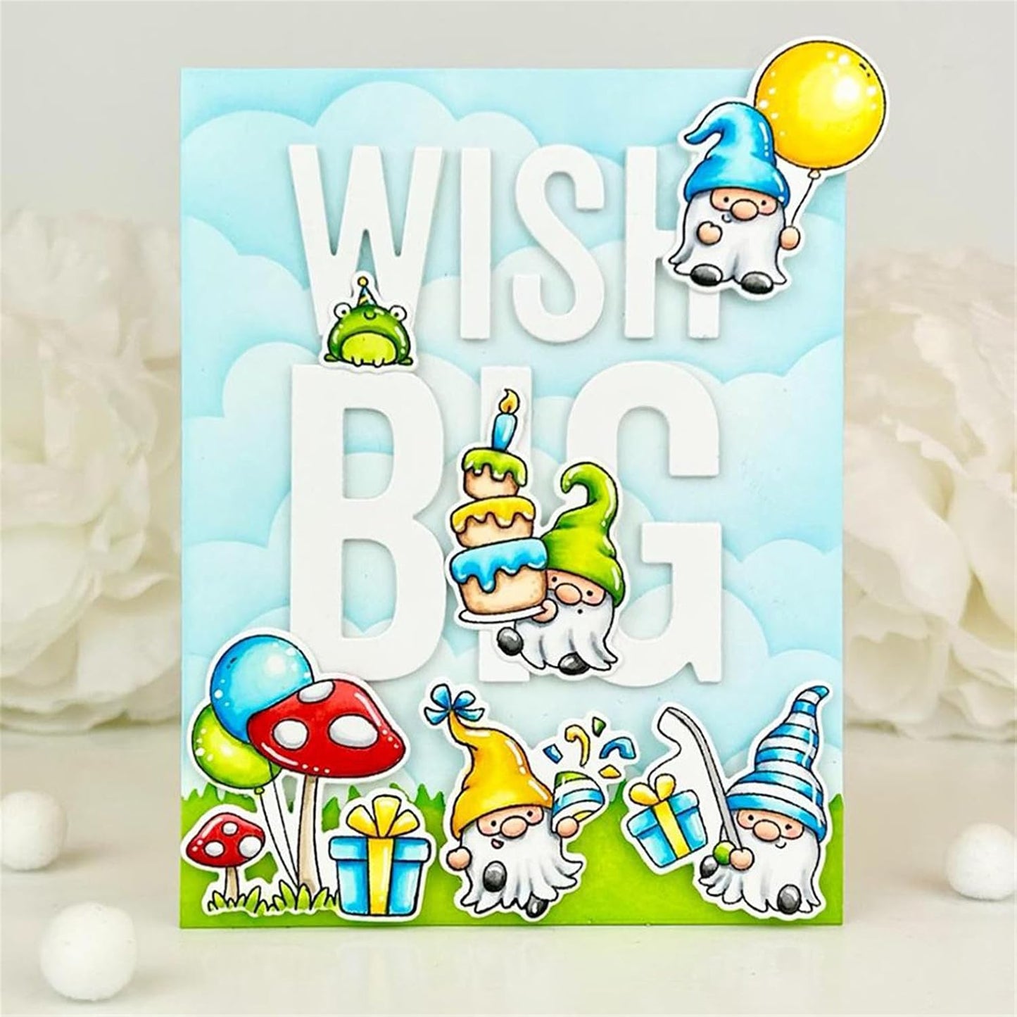 Cutting Dies Metal Stencils Scrapbooking Tools Flowers Lace Frame DIY Embossing Template for Paper Card Making Album Arts Crafts Supplies (Wish Big Today-7.4x12.1cm)