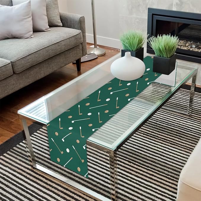 Golf Club Golf Ball Table Runner Kitchen Dining Table Runner 13*72in Table Center Decor for Indoor Outdoor Home Holiday Party