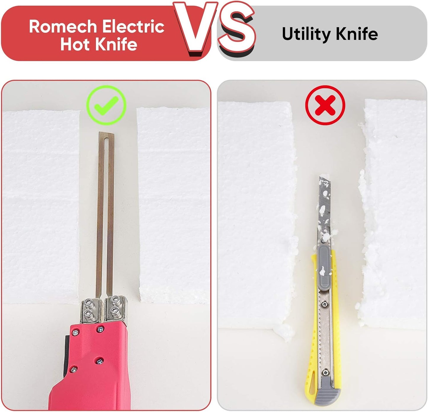 ROMECH Foam Cutter Pro Electric Hot Knife, 200W Styrofoam Cutting Tool Kit- with Heavy-duty Case Blades & Accessories RM-005 (200W)