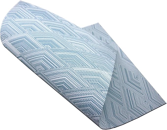 Druable Placemats Set of 8, Plastic Heat-Resistant Non-Slip Vinyl Place Mats Washable Easy to Clean 18"x12" Placemats for Indoor Outdoor Table Decor (Blue)