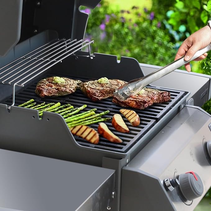 7637 Cast Iron Cooking Grid Grate for Weber Spirit I & II 200, Spirit E210 E220 S210 S220 Gas Grills with Front-Mounted Control Panels,17.5 Inch Grill Grates for Weber 46010074 Gas Grills,2-Pack
