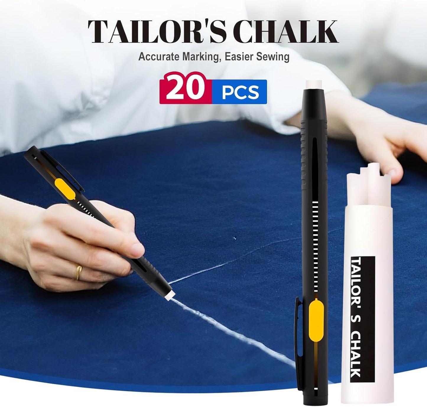 Heat Erasable Fabric Marking Pen Set, 2 Pens with 20 Refills, for Sewing, Quilting, Embroidery