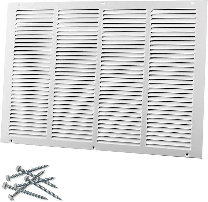 20"W x 16"H [Duct Opening Size] Steel Return Air Grille, Air Return Vent Cover for Ceiling and Sidewall - HVAC Air Vent Covers - [Outer Dimensions: 21.75"W x 17.75"H]