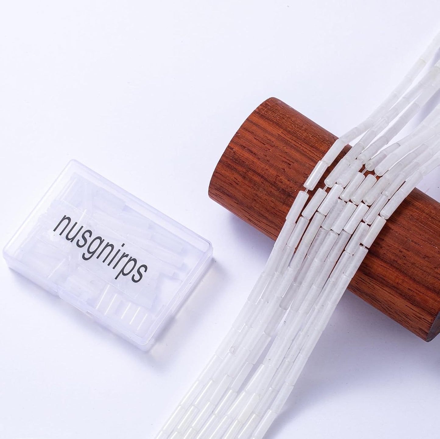 Natural White Agate Cylinder Tube Beads 4x13mm 38cm/str Loose Semi Gemstone Stone Beads for Making Bracelets Necklace Earrings