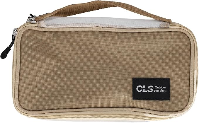 Portable Camping Kitchen Utensil Organizer Roll Bag Outdoor Cutlery Storage Case Tableware Holder for Travel Picnic Backpacking BBQ Hiking Beach Park Activities（Khaki）