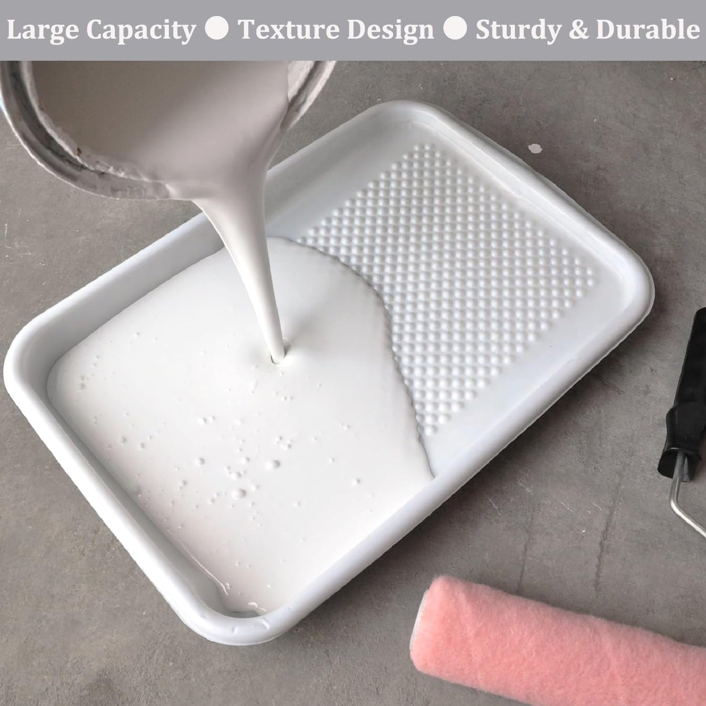 11-Pack 9 inch Disposable Plastic Paint Roller Tray -Come Up with Extra Metal Tray Liner - Ideal for DIY Painting House Projects