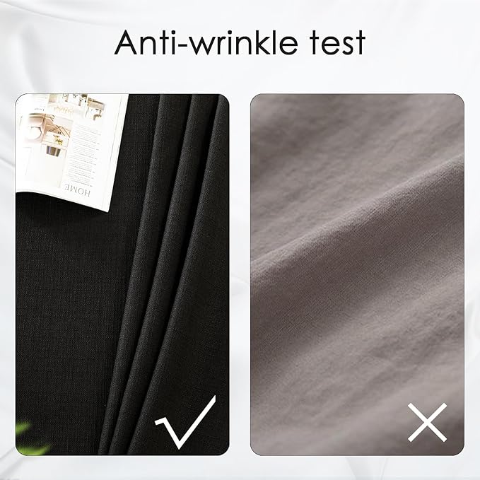 BALCONY & FALCON Rectangle Tablecloth Washable Wrinkle Resistant and Water Proof Table Cloth Decorative Linen Fabric Tablecloths for Dining Parties Kitchen Wedding and Outdoor (Graphite Black, 55x70)