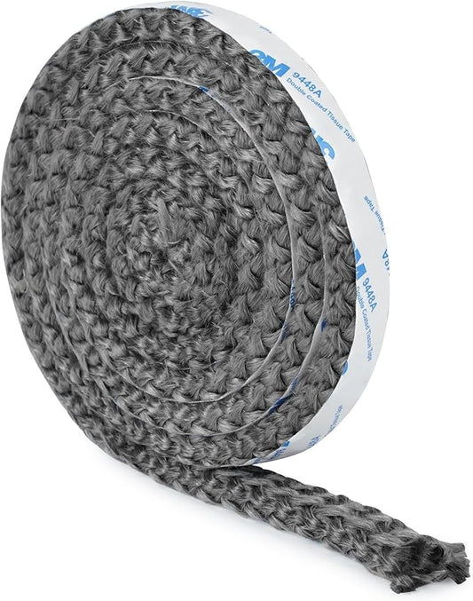 Stanbroil Stove Gasket Tape - 5/8" Width, 3/8" Thick, 72" Length Self Adhesive Flat for Stoves and Fireplaces - High Temperature Fiberglass