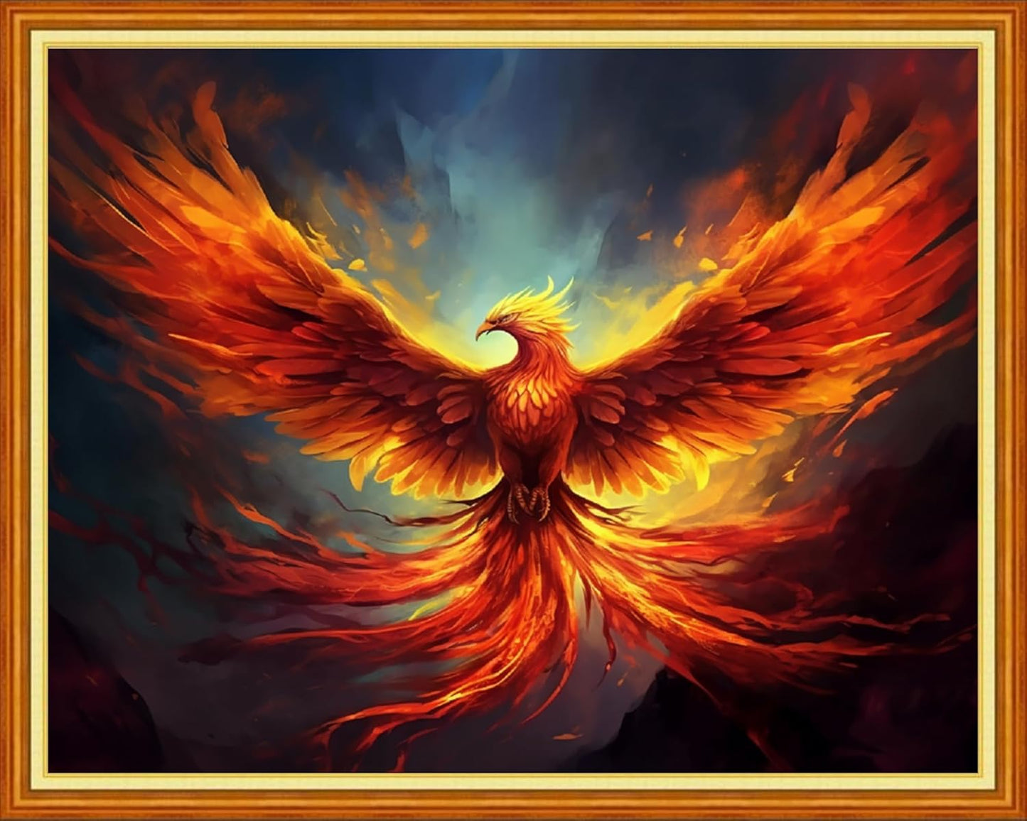 Redxing Stamped Cross Stitch Kits Full Range of Embroidery Starter Kits- Needlepoint Counted Cross Stitch Kits for Beginner Adults 11CT Printed Embroidery Kit-Auspicious Phoenix 16x20 inch