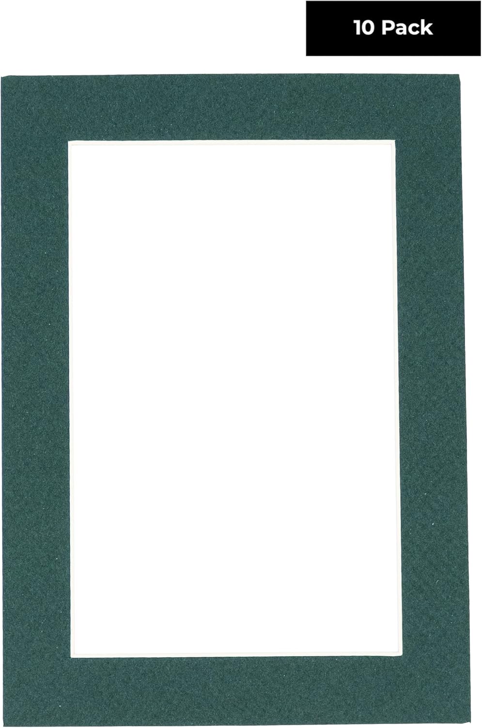Pack of TEN 11x14 Mats Bevel Cut for 8.5x11 Photos - Acid Free Forest Green Precut Matboards For Pictures, Photos, Framing - 4-ply Thickness