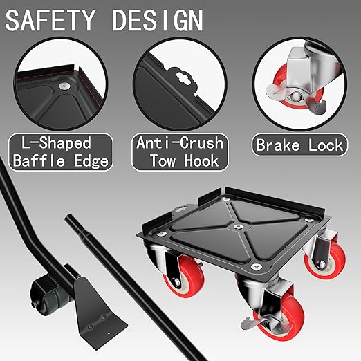 Furniture Dolly,Furniture Movers with 5 Wheels,Carbon Steel Panel Heavy Duty Dolly,Furniture Lifter with 5 360° Rotatable Rubber Universal Wheels,Maximum Load 3474LBS
