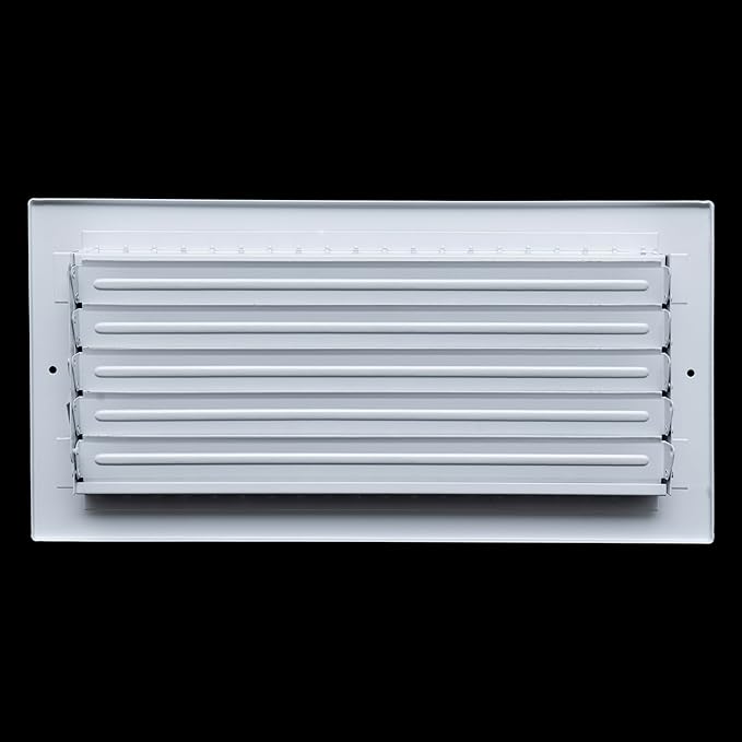 [10 Pack] Fits 14x6 Duct Opening Steel Adjustable Air Supply Grille by Handua | Register Vent Cover Grill for Sidewall and Ceiling | White | Out. Dim.: 15.75" X 7.75"