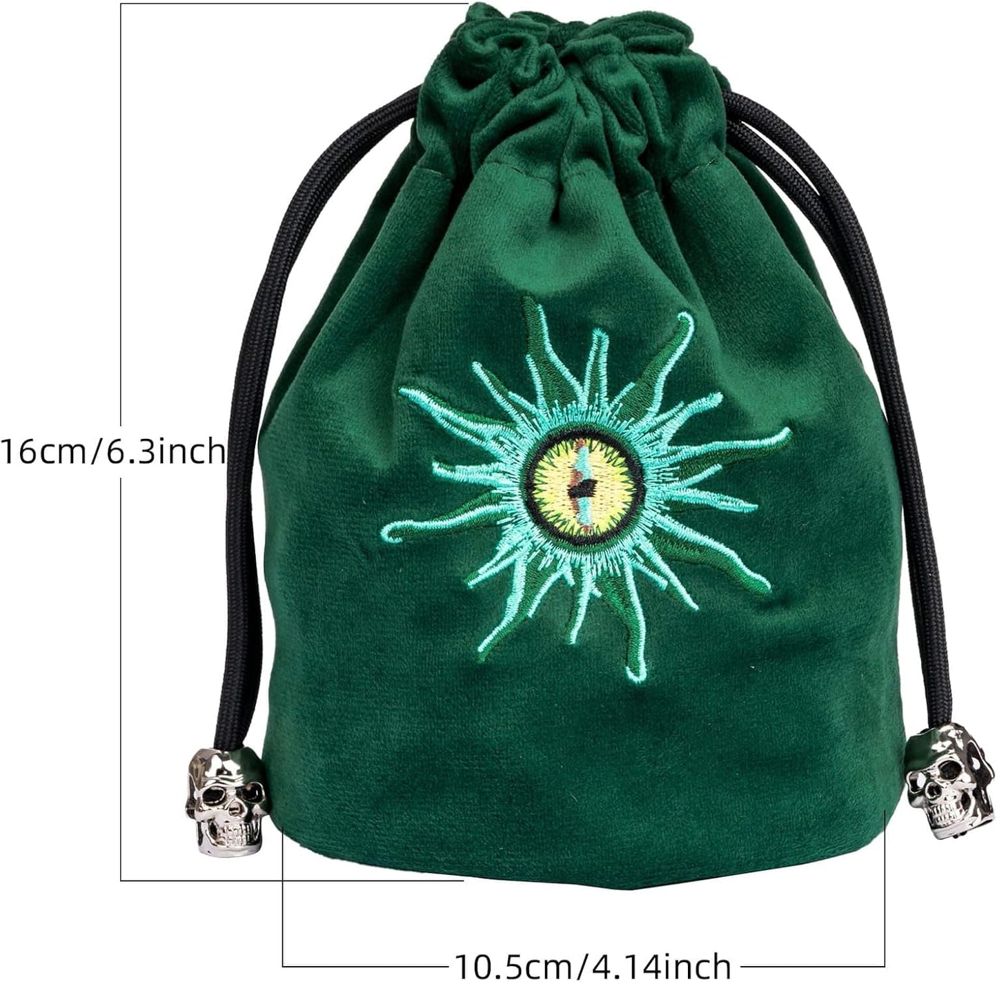 Green Large Dice Bag D&D Cute Storage Bag for Role Playing Games Tabletop Games - Capacity 100+ Polyhedral Dice